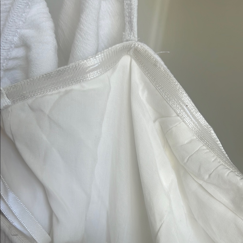 White Ruffled Off-Shoulder Romper - Picture 5 of 5